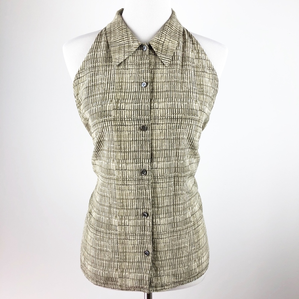 Liz Claiborne Button Down Blouse Collared 100%Silk